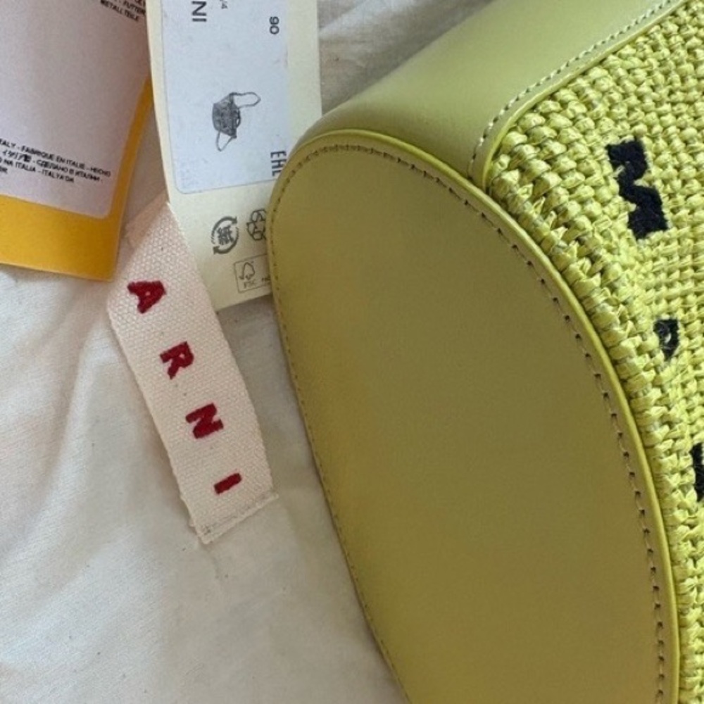 Marni Lime Woven Mini Bag - Picture 2 of 4